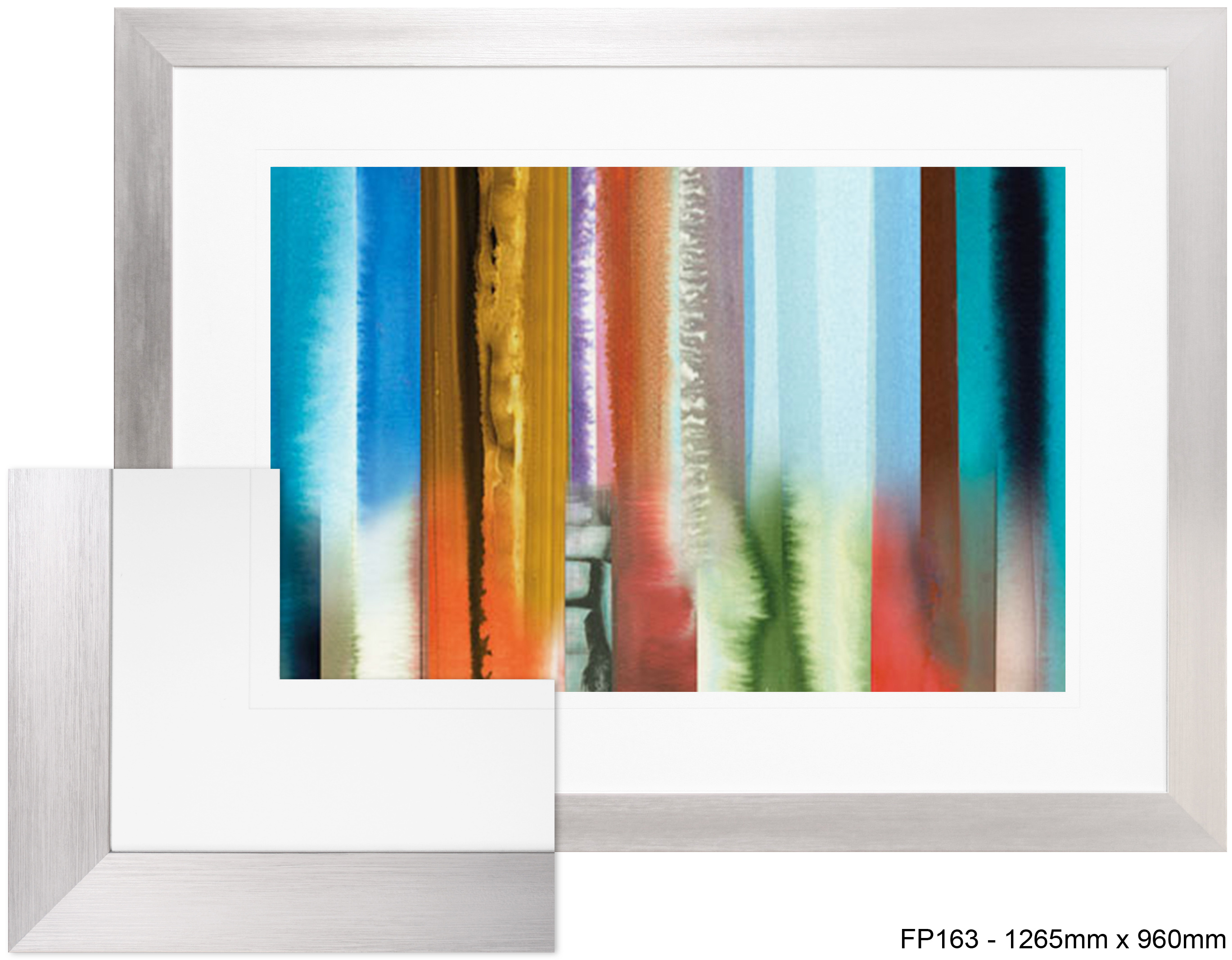 FP163 Wall décor art framed print absract silver frame